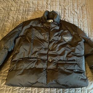 Black Prada Puffer Jacket, size Medium.
